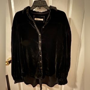 Free People La Luna Velvet Shirt
